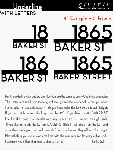 Vista 6 de Modern House Numbers - Street Address - Gray with Black Acrylic - Contemporary Home Address - Underline Sign Plaque - Door Number - Apartment