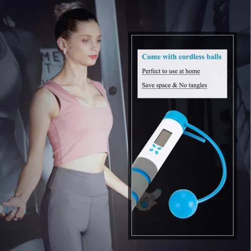 Vista 5 de Cuerda de saltar, cuerda de salto de entrenamiento con mango digital con contador de calorías para entrenamiento de fitness, cuerda de salto