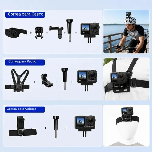 Vista 3 de DJI Osmo Action 4 - Paquete de cámara de acción impermeable, sensor de 1