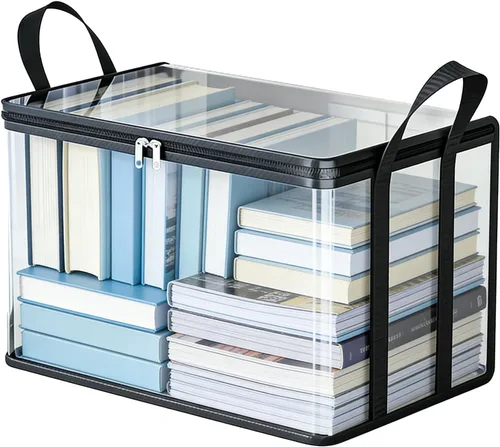 Vista 13 de Contenedores de almacenamiento transparentes para cómics (blanco, paquete de 6)