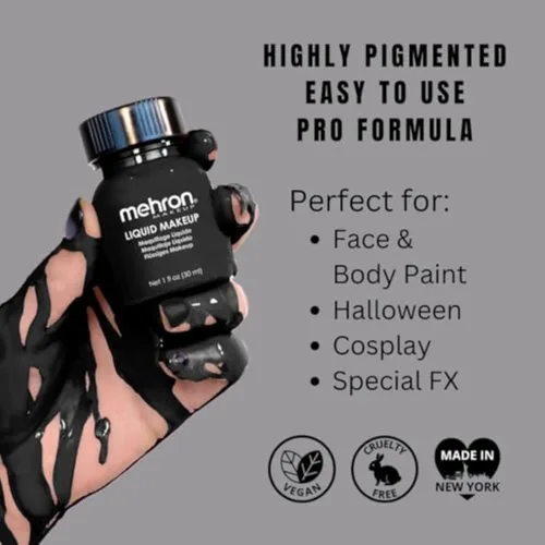 Vista 2 de Mehron - Maquillaje líquido, pintura para la cara y cuerpo (30 ml).