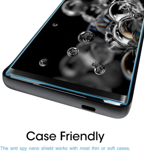 Vista 5 de Protector de pantalla de privacidad para Galaxy S20 Ultra, compatible con fundas, huellas dactilares disponibles, película suave para Samsung Galaxy