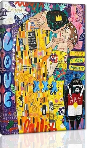 Vista 35 de Arte de pared de graffiti colorido póster impreso en lienzo creativo y moderno, pintura de graffiti de niña nunca te rindas, imágenes inspiradoras