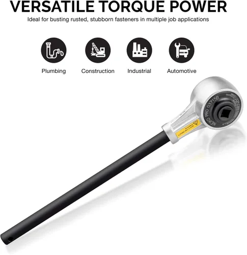 Vista 3 de NEIKO PRO 03715B Llave dinamométrica de accionamiento de 1/2 pulgada, llave multiplicadora de torque resistente de 1100 libras-pie, Cr-Mo