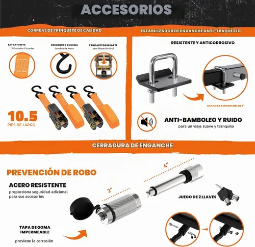Vista 7 de Mockins Portaequipajes de Carga Cuadrado Extra Profundo para Enganche de Remolque de 40"x40"x6" con Soporte de Placa Capacidad de 500 Libras