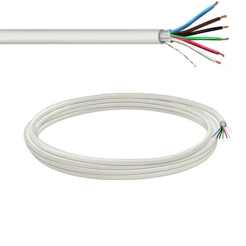 Vista 49 de Cable CMP Plenum blindado trenzado de conexión de cable, cable de bajo voltaje CL3P listado por UL, 22 AWG 2 conductores, carrete de 500 pies, blanco