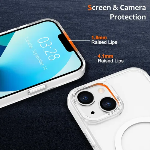 Vista 700 de Anuck - Funda magnética para iPhone 11 compatible con MagSafe, carcasa trasera mate translúcida dura, borde de TPU, delgada, resistente a impactos