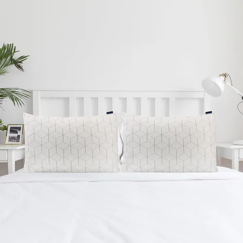 Vista 5 de Almohada de espuma viscoelástica triturada, almohadas ajustables para dormir de lado y boca abajo, almohadas de cuello de cama extra cómodas de lujo