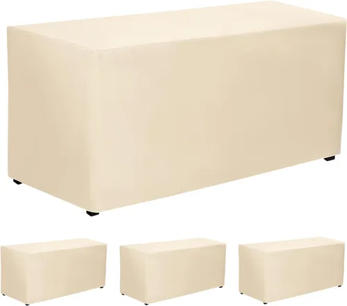 Vista 29 de PLOYMONO - Juego de 2 manteles ajustables, mantel de longitud hasta el suelo para mesa rectangular de 4 pies (122x61 cm) de poliéster, ideal