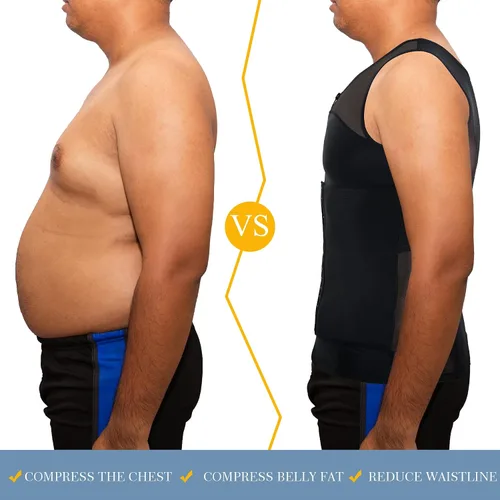 Vista 3 de TAILONG Camisetas de compresión para hombre con control de abdomen