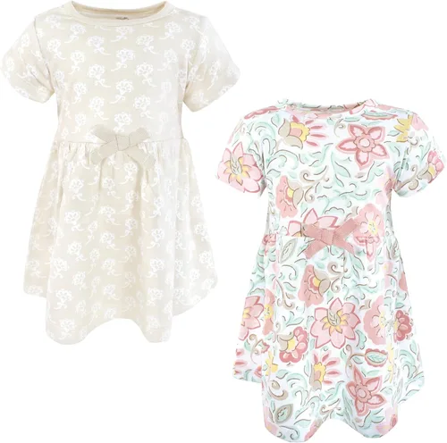Vista 87 de Touched by Nature - Vestidos de manga corta y manga larga de algodón orgánico para niñas pequeñas, bebés y mujeres Manga larga con flores abstractas