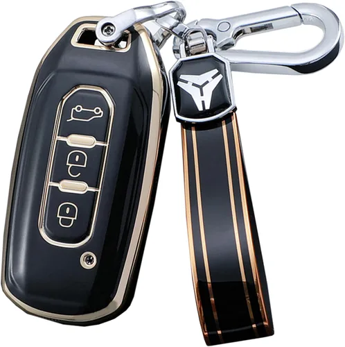 Vista 9 de SANRILY Funda suave para llavero de Ford Territory 2023-2020 Titanio/EV de 3 botones con llavero de TPU beige