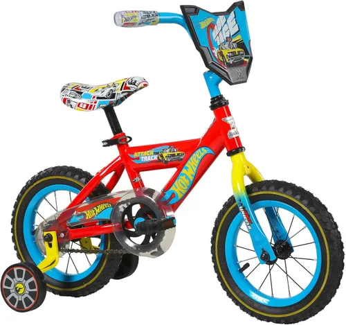Vista 11 de Dynacraft Hot Wheels BMX Bike for Boys, 12-18 Inch Kids Bike, Ages 3-9, Rev Grip Handlebar Feature, Red & Black