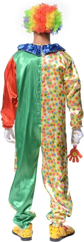 Vista 5 de PGOND Disfraz de payaso divertido para hombre, traje de payaso para fiesta temática