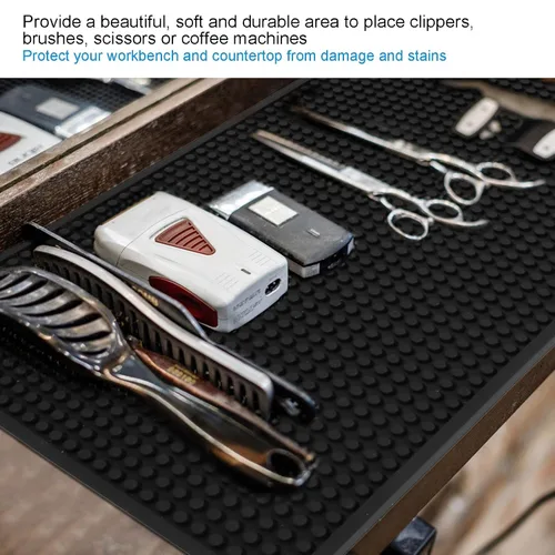 Vista 5 de Barber Sation Mat Organizador Barber Tool Mat Mat para cortapelos antideslizante