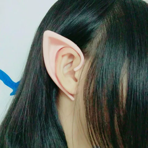 Vista 4 de Secaden Cosplay Fairy Pixie Elf Orejas suaves puntas puntiagudas para disfraz de anime
