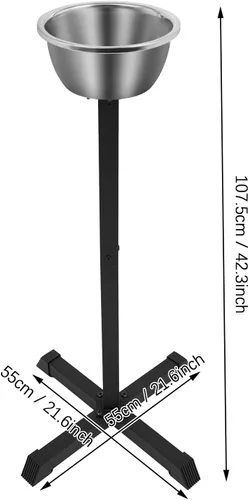 Vista 8 de Soporte de tiza portátil para gimnasio, 21.6 x 21.6 x 42.3 pulgadas, soporte independiente con tazón, para profesores de educación física, atleta