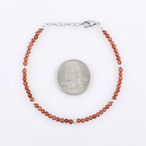 Vista 5 de Pulsera delicada de microcuentas de piedras preciosas naturales para mujer, joyería hecha a mano, cristales curativos de chakras, cadena de plata