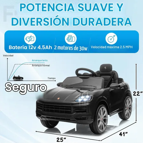 Vista 5 de Winado Porsche Cayenne - Coche eléctrico de 12 V con licencia para niños