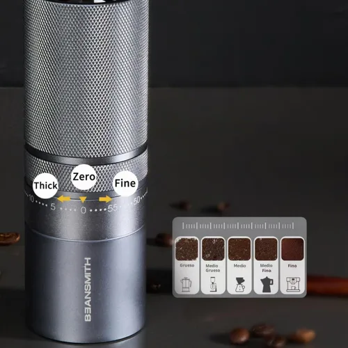 Vista 5 de Molinillo de café manual M1 – Fresa cónica de acero inoxidable de 7 estrellas, ajuste externo de 60 clics, capacidad de 1.06 oz: molinillo