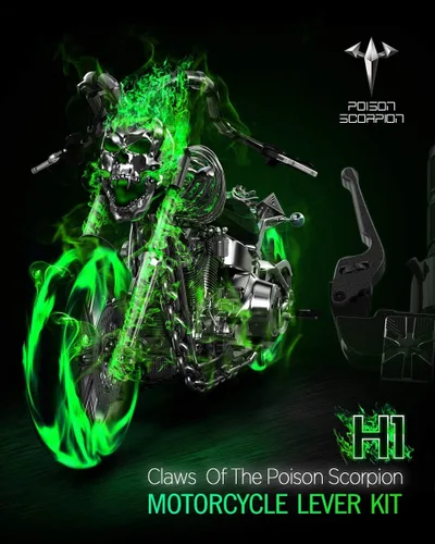 Vista 7 de POISON SCORPION Palancas de embrague de freno de motocicleta negro rueda ajustable H1-522 compatible con XG500 XG750 Street 500 750