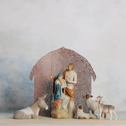 Vista 6 de Willow Tree The Holy Family - Juego completo de pesebre de 6 piezas en pequeña escala
