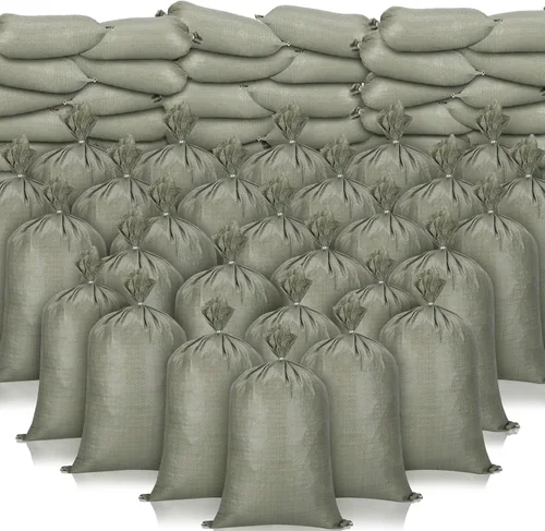 Vista 7 de Nuenen 300 bolsas de arena resistentes con lazos, bolsas de arena de polipropileno tejidas vacías a granel para inundaciones de huracanes, bolsas