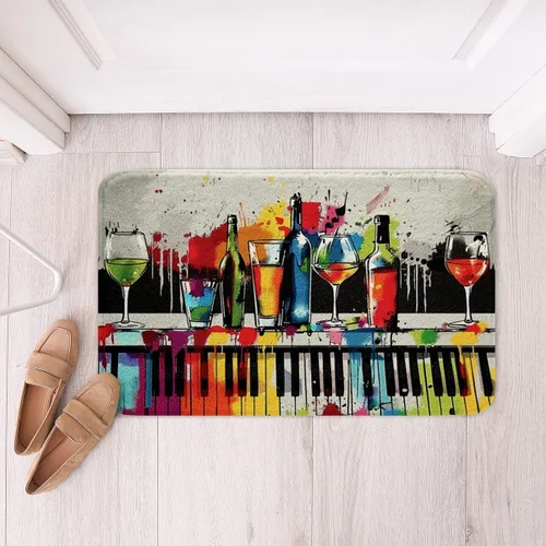 Vista 20 de Homewish Theater Cinema Poster Bathroom Rugs,Retro Movie Non Slip Bath Mat Popcorn Bathroom Indoor Floor Mats,Movie Night Shaggy Absorbent Bathtub
