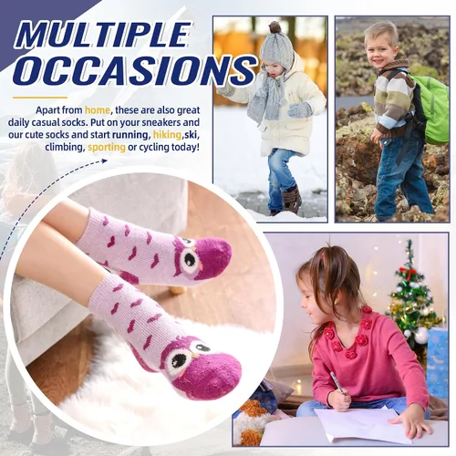 Vista 30 de Eocom 6 pares de calcetines de invierno cálidos de lana para niños y niñas
