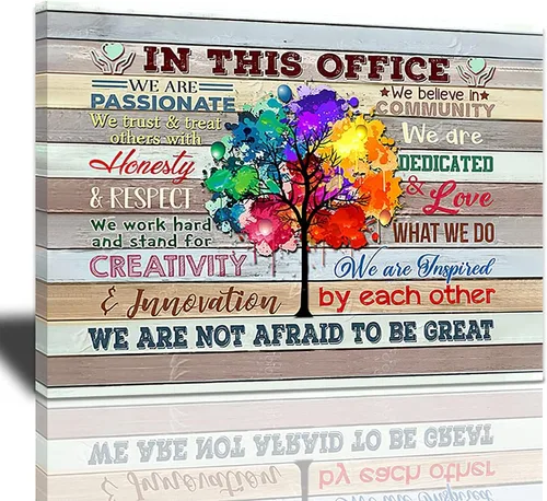 Vista 10 de Arte de pared inspirador para la oficina, impresiones en lienzo, citas motivacionales, póster artístico en esta oficina, We Are A Team, decoración