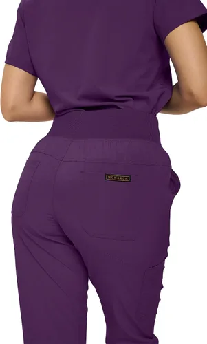 Vista 4 de Monarch Uniforms Pantalones quirúrgicos acanalados para mujer