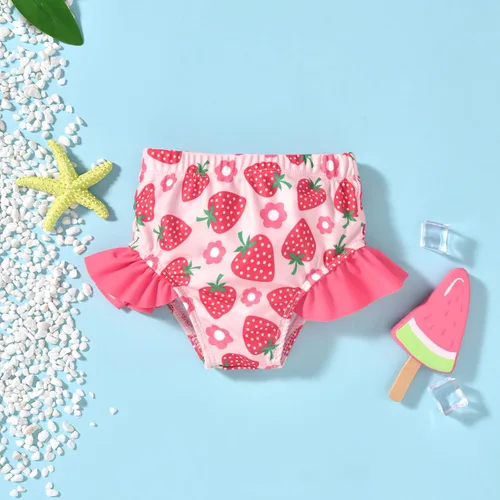 Vista 5 de Aalizzwell Traje de baño para niñas pequeñas con sombrero