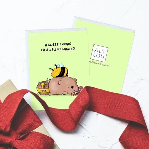 Vista 3 de Bonita tarjeta de felicitaciones – Tarjeta de felicitación con juegos de palabras de Aly Lou Cualquier logro, hito, cumpleaños, promoción, hogar