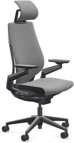 Vista 21 de Steelcase - Silla de escritorio Gesture con reposacabezas, soporte lumbar y estructura negra