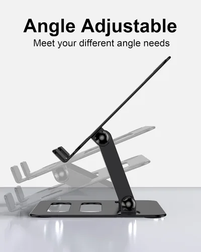 Vista 4 de Soporte para tableta para iPad para escritorio, soporte plegable ajustable de aluminio para tableta de viaje para Kindle y tableta