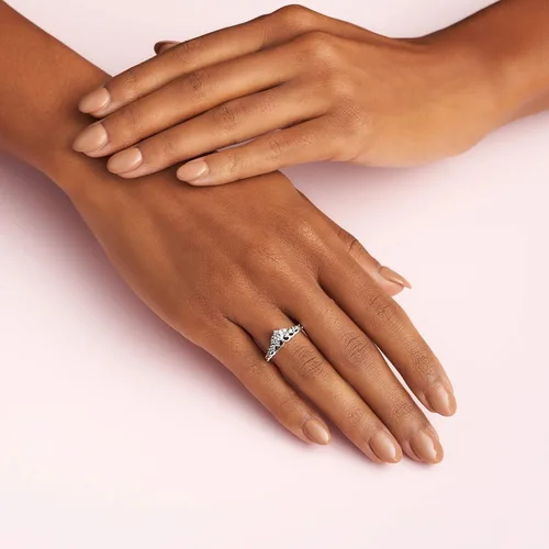 Vista 5 de Pandora Joyería - Anillo de circonita cúbica con tiara de cuento de hadas - Regalo para ella - Plata de ley