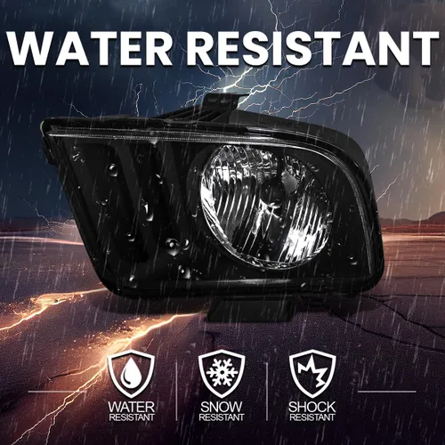 Vista 5 de SPEC-D TUNING Faros delanteros de repuesto negros compatibles con Ford Mustang 2005-2009, par izquierdo y derecho