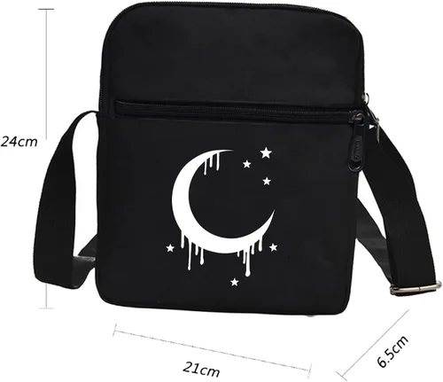 Vista 3 de Bolso cruzado gótico mini bolso de mensajero gótico con correas ajustables
