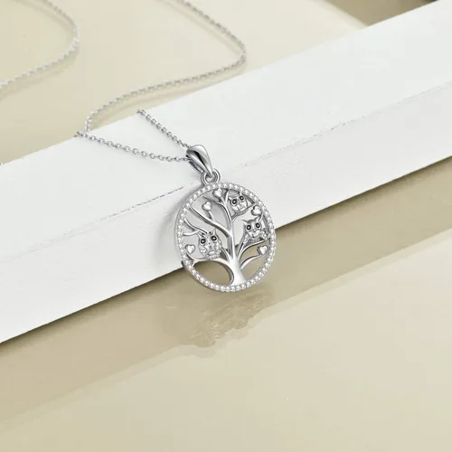 Vista 5 de Owl Gift for Women Owl Tree of Life Pendant Necklace for Women 925 Sterling Silver Tree of Life Owl Jewelry Gift for Women Mother