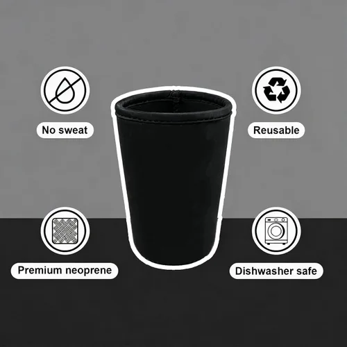 Vista 4 de Fundas de neopreno reutilizables aisladas para café helado, fundas para tazas de café helado, fundas para bebidas heladas y calientes