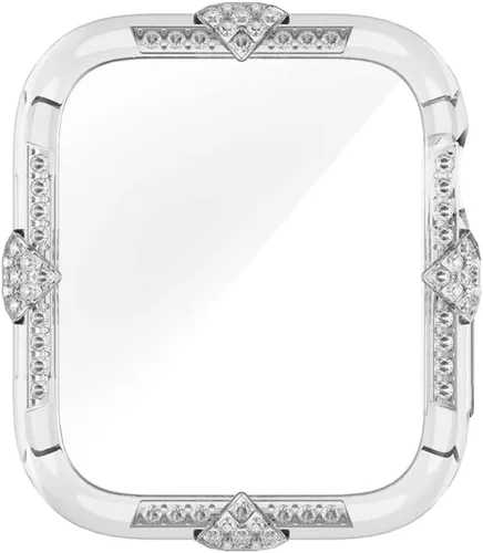 Vista 2 de Funda rígida compatible con Apple Watch Series SE 6/5/4 de 1.575 pulgadas (1.575 in) de diamantes de imitación con protector de pantalla de vidrio