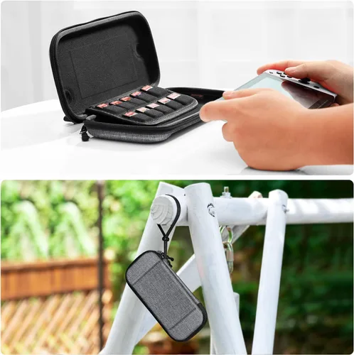 Vista 8 de Fintie Slim Carrying Case for Nintendo Switch OLED Model 2021Switch 2017 - Slim Fit Shockproof Protective Travel Storage Bag with 10 Game