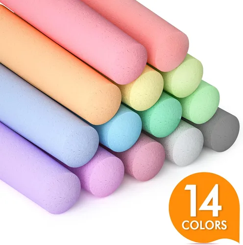 Vista 2 de feela Paquete de 168 tizas para acera, juego de tizas para acera para niños, a granel, ideal para niños y familias, pintura en acera, pared