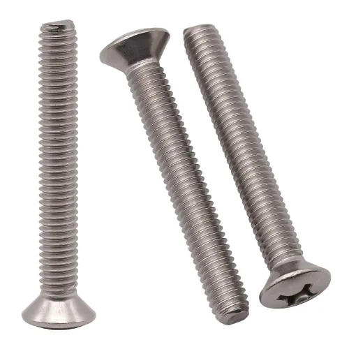 Vista 8 de Tornillos de máquina Phillips de cabeza ovalada de 1/4-20 x 1 (30 unidades), acero inoxidable 304 18-8, tornillos de cabeza avellanada elevados
