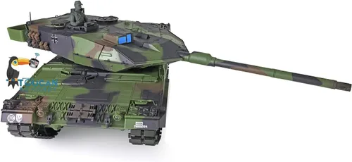 Vista 4 de Heng Long Toucan RC Hobby 2.4Ghz 1/16 Escala Plástico Leopard2 A6 RC Tanque