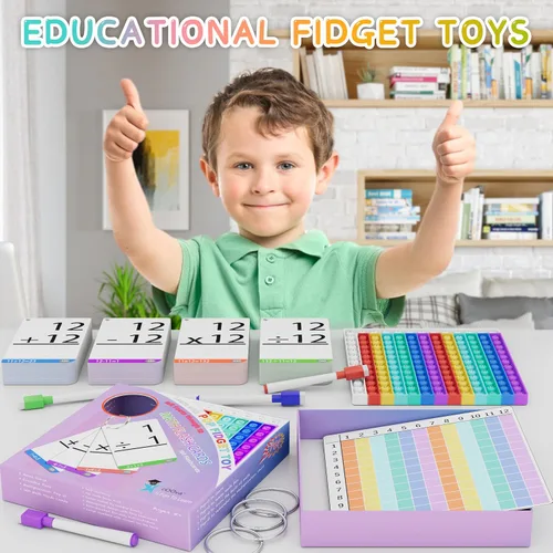 Vista 6 de Juegos de matemáticas para niños, tarjetas flash para niños, práctica Pop it con suma, resta, multiplicación y división, ideal para el aprendizaje