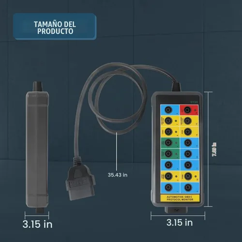 Vista 6 de OBD2 Breakout Box Diagnóstico Herramienta de escaneo para monitorear señales de protocolo/alimentación/tierra, monitor de protocolo OBDII