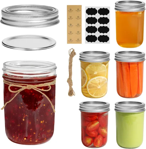 Vista 12 de ComSaf Frascos Mason Pequeños de 2 oz, 48 Piezas Mini Contenedores Mason, Frascos Pequeños para Conservas, Mini Frasco de Vidrio con Tapas