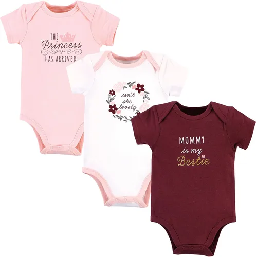 Vista 443 de Hudson Baby baby-girls Cotton Bodysuits 3-pack