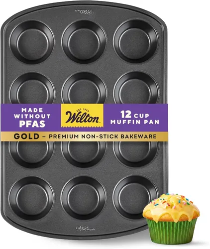 Vista 11 de Wilton RESULTADOS PERFECTOS PREMIUM ANTERIOR ANTERIOR HAKEWARE ANTERIOR MAPA DE MAPA Y CUPDAKE, PAN DE 12 TAZAS PARA HORRAR Non-Stick Steel with